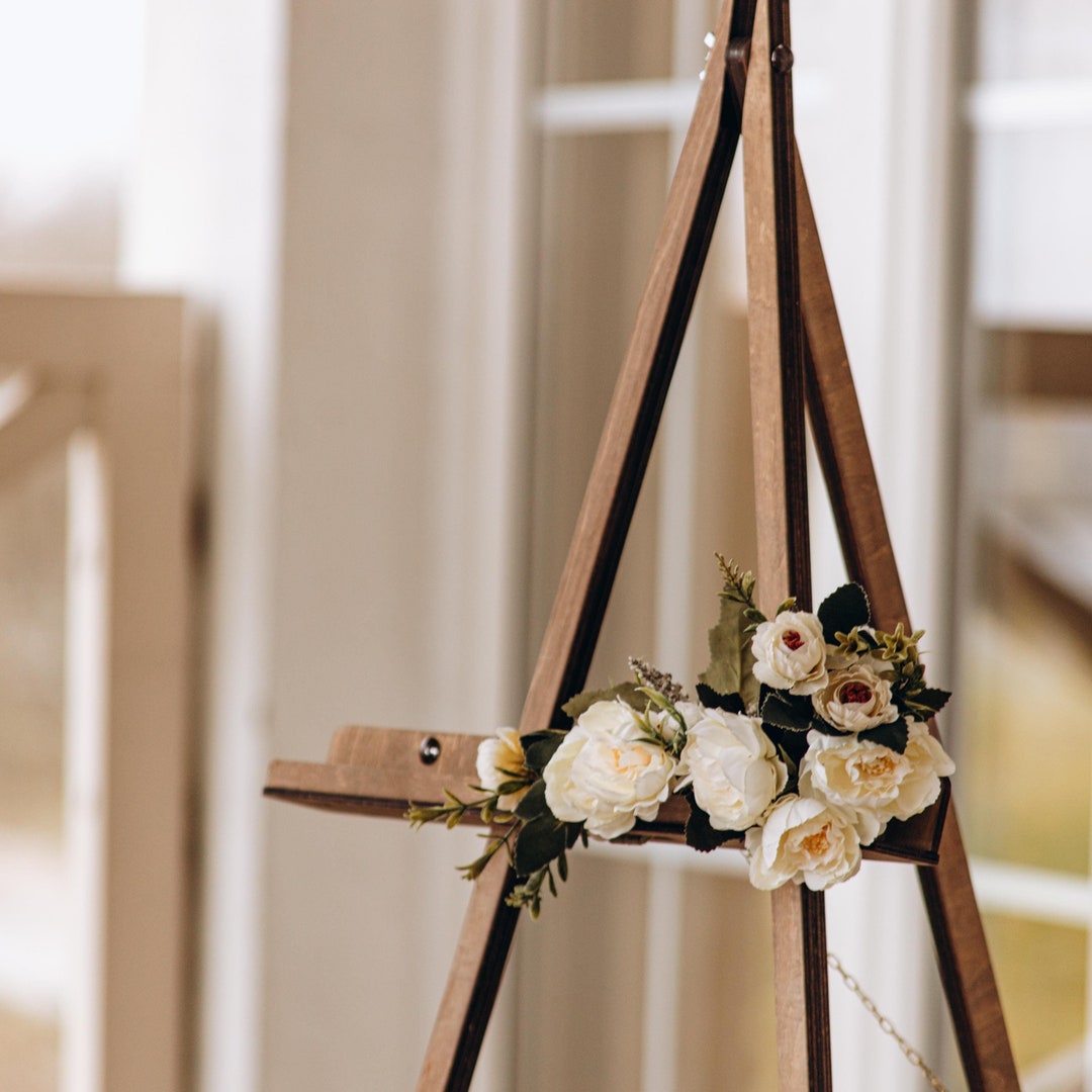 Wooden Wedding Easel Stand, Floor Sign Holder for Events, Large Art ...