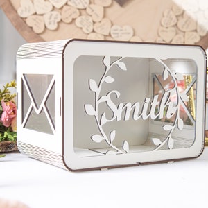 Decorazione rustica personalizzata per matrimonio, regali di coppia, scatola di carte, scatola dei ricordi, ricevimento, scatola di carte in legno e acrilico, scatola dei ricordi per baby shower grande