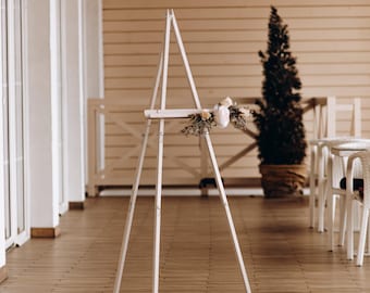 Portable Wedding Easel Stand, Floor Display for Welcome Sign, Universal Art Stand, Lightweight Wooden Signage Holder