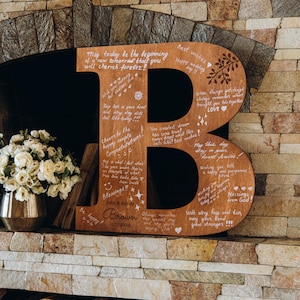 Modulo per libro degli ospiti rustico personalizzato, alternativa al libro degli ospiti per matrimonio, prime lettere dei nomi iniziali della coppia, decorazione boho