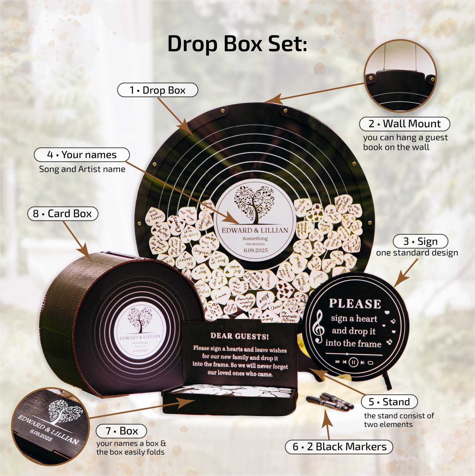 Personalized Wedding Guest Book Alternative: Vinyl Record Drop Box With ...