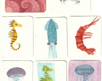 ACEO Unterwasser – Original-Aquarell, 99 Cent