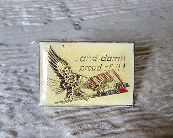 Vintage Eagle American Flag Pin