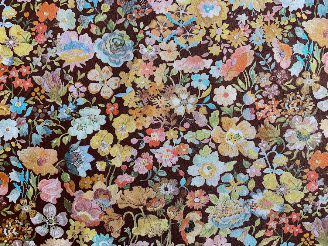 Liberty Tana Lawn "classic Meadow" Brown 30 X 30cm (12 X 12") - Etsy