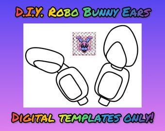 Orelhas de coelho robô faça você mesmo (apenas MODELO DIGITAL!) rende orelhas de 25 cm com tutorial gratuito do YouTube, cosplay, coelho, robô, animatrônico, Halloween