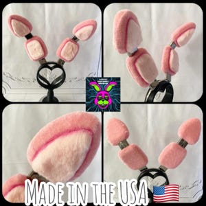 READY to SHIP Robo Bunny ears,  made in the USA, bubblegum/pink cosplay, costume, animatronic, robot, Halloween.