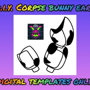 Gör-det-själv-mall för Corpse Bunny Ears, Cosplay Animatronic Rabbit (digital nedladdning)