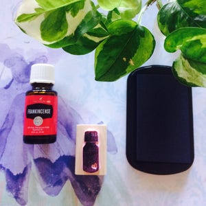 Sello de goma de aceite esencial // Tarjeta de presentación // Botella de vidrio // Rodillo // Doterra // Young Living // Tallado y elaborado a mano por Happie Stamps