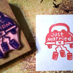 Hochzeit Charivari Stempel// Braut Stempel//Hochzeitsgeschenk für Brautpaar// Brautpaar // Stempel // handgeschnitzt von Happie Stamps