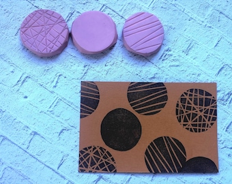 Medium Circle rubber stamp set for art journal/junk journal/Scrapbooking stamps/ Bubble/circle Repeat pattern stamp set/ Montessori learning