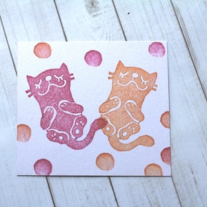 Kätzchen Stempel //Haustier Kitty//Tier Stempel//Katzenschwanz //hand geschnitztes Stempelgummi von Happie Stamps