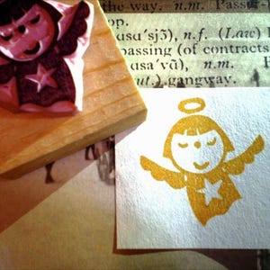 Angel rubber stamp//Christmas stamp//Holidays stamp//Jesus stamp/ Winter//Church//hand carved rubber stamp by Happie stamps