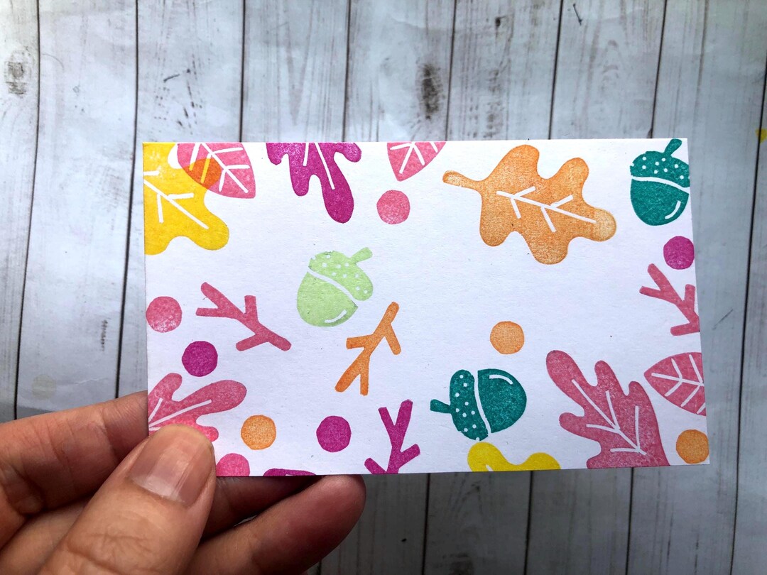 Fall Leaf Rubber Stamp Set // Autumn / Acorn / Twigs// Branch// Oak ...