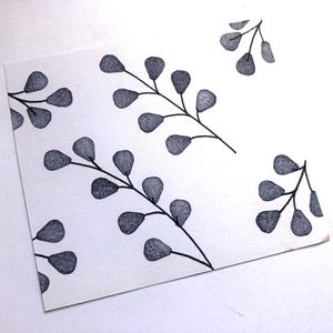 Foliage rubber stamp set// Leaf stamp/ Herb stamp/ flower petal stamp//Grass//Plant//Garden// hand carved rubber stamp by Happie stamps