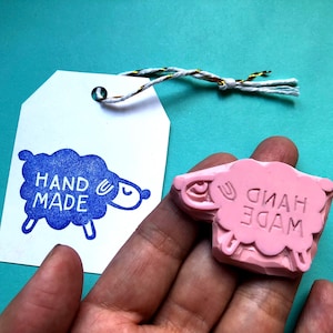 HANDMADE Schäfchen Stempel/ Wollknäuel/ Häkeln/ Schaf/ Lamm/Strick/Wolle 100% //hand geschnitzt und handgearbeitet von Happie stamps