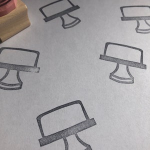 Rubberstempel taartvorm/taartvoetstuk/gelaagd bord/taartdisplay/cupcakehouder/taarttoren//patisserie//bakkerij//café //handgesneden rubberen stempel
