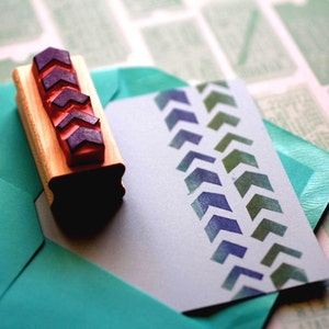 Tampon en caoutchouc à motif chevrons//Tampon avec bordure//Ligne pointillée//rayure/bande/bande/ligne/marquage/insigne/Tampon en caoutchouc sculpté à la main par HS