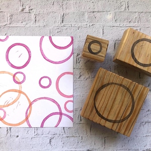 Circle ring rubber stamp set// Bubble themed baby shower and birthday for kids//gift for Montessori family