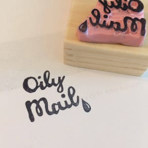 Essential oil rubber stamp//Oily mail stamp// EO business card//Roll on//young living/Doterra/Oil drop// hand carved and hand crafted