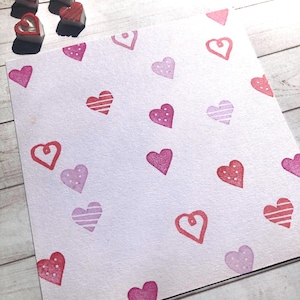 Mini set d'estampes coeurs/Mini étampes coeurs de mariage/Petits timbres coeurs/Timbres Saint-Valentin/Sculpté à la main et fabriqué à la main par Happie Stamps