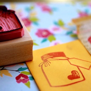 Sello de goma para tarro de cristal // Sello de goma para tarro de boda // Tarjetas de agradecimiento para boda // Sello de cumpleaños // Sello de mensaje // Sello de discurso // Tallado a mano por HS