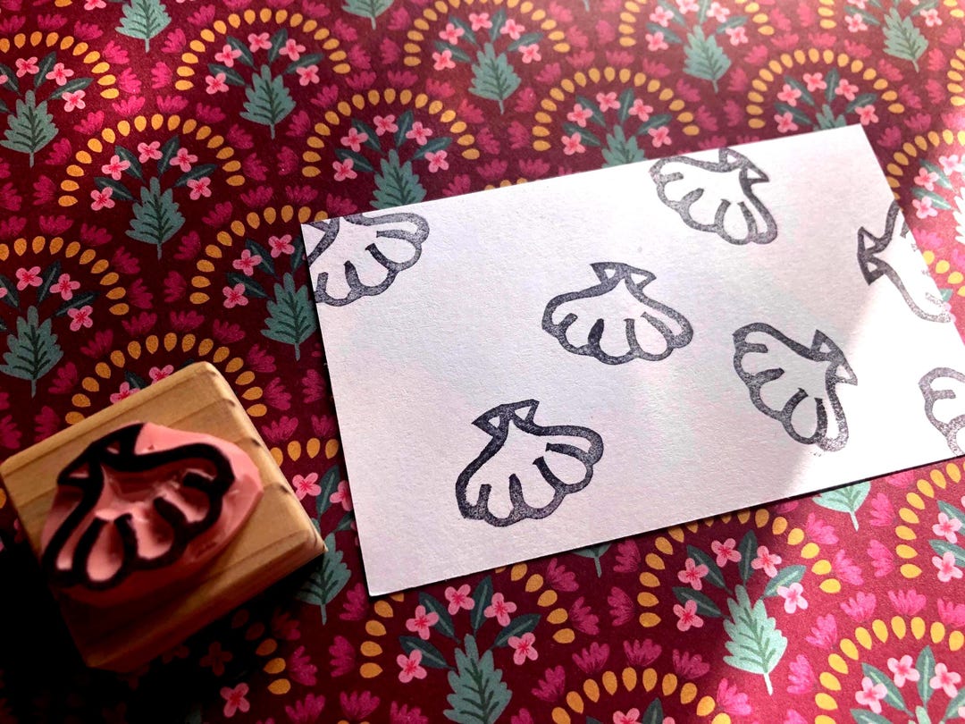 Stamp Using Shell Mini Shell Rubber Stamp // Beach Party// Ocean Rubber Stamp // Hand ...
