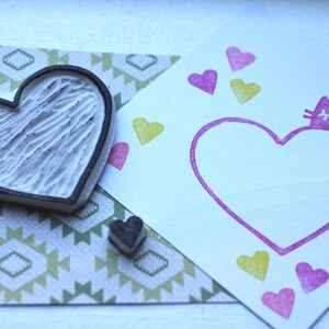 Timbro in gomma con indirizzo di gatto // Mini timbro a cuore // Timbro per indirizzo // Busta // Mail art // Posta ordinaria // Messaggio // Amico di penna / Intagliato e realizzato a mano