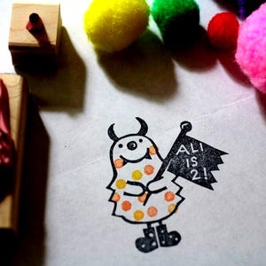 Monster Geburtstag Stempel Set/DIY Einladung/Dekoration/Namensstempel/Handgeschnitzter Stempel von Happie stamps