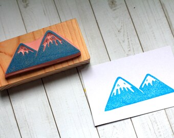 山のゴム印//富士山のスタンプ//アウトドア//キャンプ//ハイキング//トレイル/アドベンチャー/マウンテンバイク//エベレスト山//手彫り、手作り