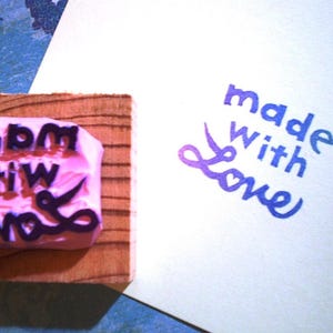 Made with love Stempel//Handmade by//Handgenäht von//Handmade by//Homemade by//Homebaked by//Homekoched by// handgeschnitzter Stempel