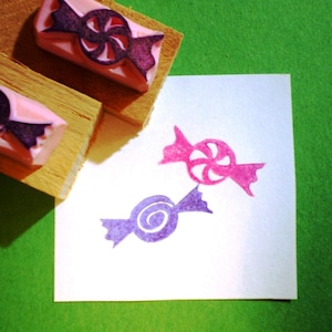 Rubberstempelset kerstsnoep //minisnoepjes// pepermuntsnoep//snoep//feestdagen//winter//handgesneden stempels van Happie stamp