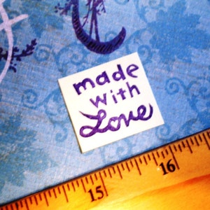 Made with love rubber stamp//hand carved rubber stamp image 2