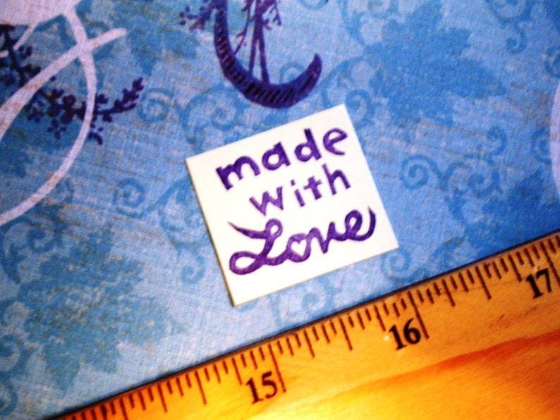 Made with love rubber stamp//hand carved rubber stamp image 2