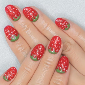 Colorful Fruit Lover Press on Nails | Summer Holiday Fake Nails |Fresh Look False Nails for Holiday & Birthday|Gift for Her|Strawberry Nails