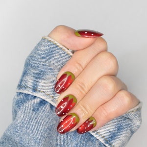 Colorful Fruit Lover Press on Nails | Summer Holiday Fake Nails |Fresh Look False Nails for Holiday & Birthday|Gift for Her|Strawberry Nails