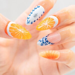 Colorful Fruit Lover Press on Nails | Summer Holiday Fake Nails | Fresh Look False Nails for Holiday & Birthday | Gift for Her
