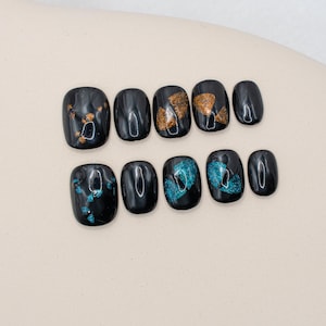 Simple Nails|Classy Nails|Fall Nails|Black Nails|Short Square Nails|False Nails|Nail Designs|Nail Art|Trendy Nails|Fake Nails|False Nails
