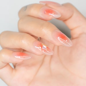 Ombre Pink Candy Nails | Hand Painted Nail | Custom Press on Nails | Hand Made Press on Nails | Faux Acrylic Nails | Y2K Nails