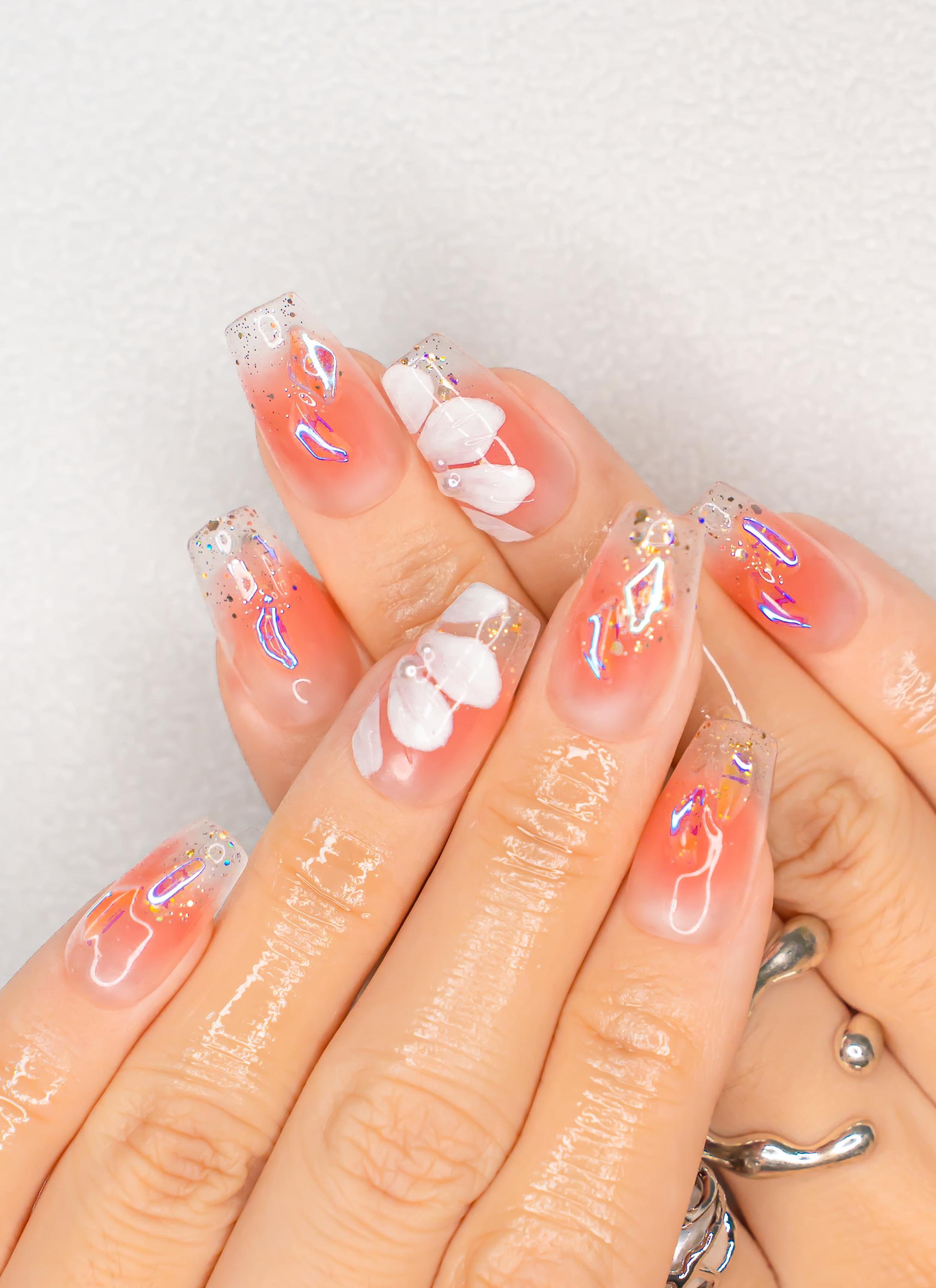Elegant Flower Nail Designs