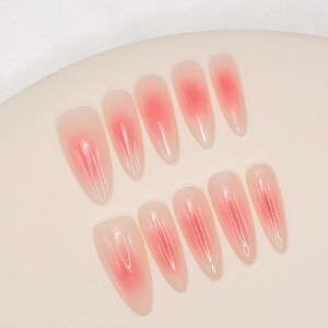 Ombre Nails|Pink Nails|Beach Nails|Long Almond Nails|Elegant Nails|Cute Nails|Nail Designs|False Nails|Fall Nails|Press on Nails|Nails