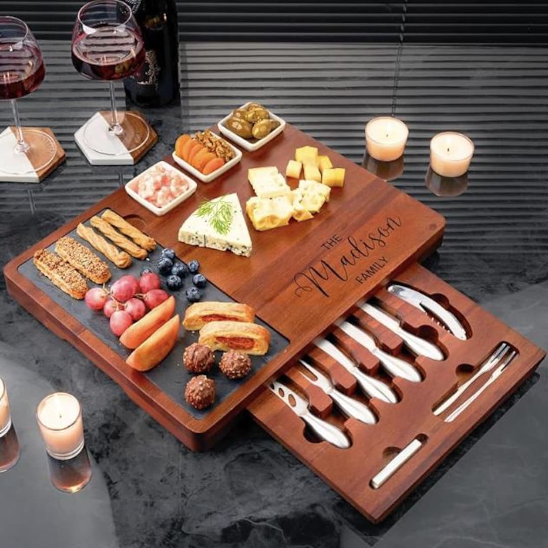 Personalized Premium Acacia Wood Charcuterie Board Set - Etsy