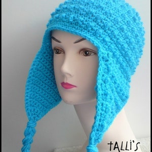 PATTERN - Crochet Hori Bobbles Earflap Hat - Digital Download