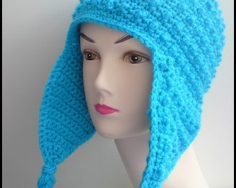 PATTERN - Crochet Hori Bobbles Earflap Hat - Digital Download