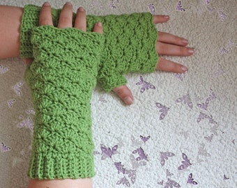 PATROON - comfortabele Shells Vingerloze handschoenen - digitale Download