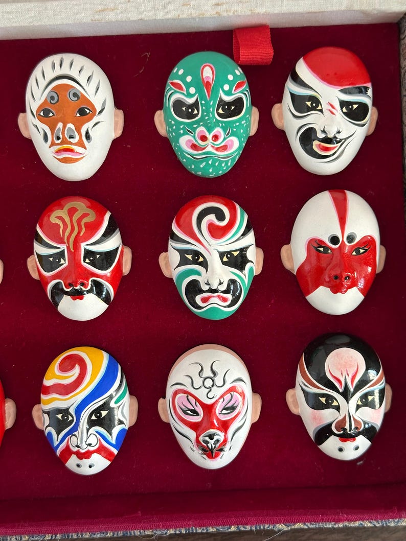 Miniature Ceramic Hand Painted Beijing Opera Masks - Etsy