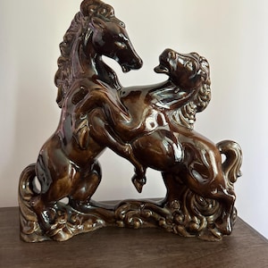 Signed Vintage Accents Brown Ceramic Horse Sculpture