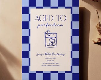 Aged to Perfection Party Invitation: Men's Birthday Invite Template (Digital Download)