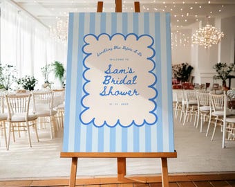 Something Blue Before I Do: Editable Bridal Shower, Hens Party & Bachelorette Welcome Sign (Digital Template)