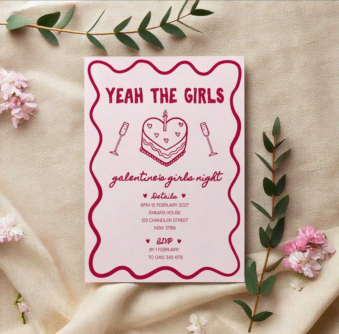 Galentine's Girls Night Party Invite: Editable Digital Template (yeah ...