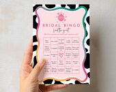 Find the Guest Bridal Bingo | Last Rodeo Cow Print Bachelorette Icebreaker | Editable Hens Party Games | Disco Cowgirl Last Hoe Down